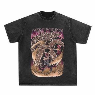 Футболка оверсайз с принтом из аниме Наруто, универсальная, хлопок Washed Cotton, размер XXXL (FNAR 0098G-XXXL)