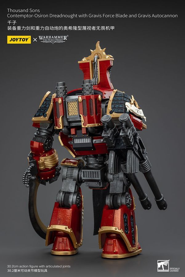 Фигурка из игры Warhammer 40k, Дредноут &laquo;Контемптор-Осирон&raquo; Тысячи Сынов с Клинком Силы Гравис и Автопушкой Гравис, JOYTOY, подвижная, 30,2 см (WHR 0096)