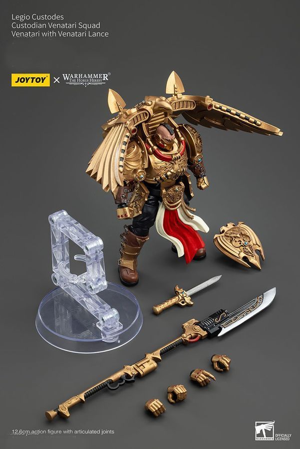 Фігурка з гри Warhammer 40k, Легіон Адептус Кустодес Загін Венатарі з списом Венатарі, JOYTOY, рухома, 12,6 см (WHR 0201)