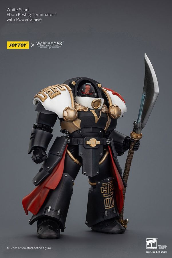 Фігурка з гри Warhammer 40k, Загін термінаторів Білих Шрамів Ебон Кешіг 1 з силовою глефою, JOYTOY, рухома, 13,7 см (WHR 0182)