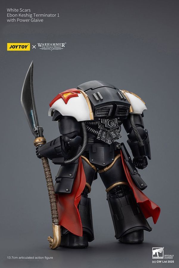 Фігурка з гри Warhammer 40k, Загін термінаторів Білих Шрамів Ебон Кешіг 1 з силовою глефою, JOYTOY, рухома, 13,7 см (WHR 0182)