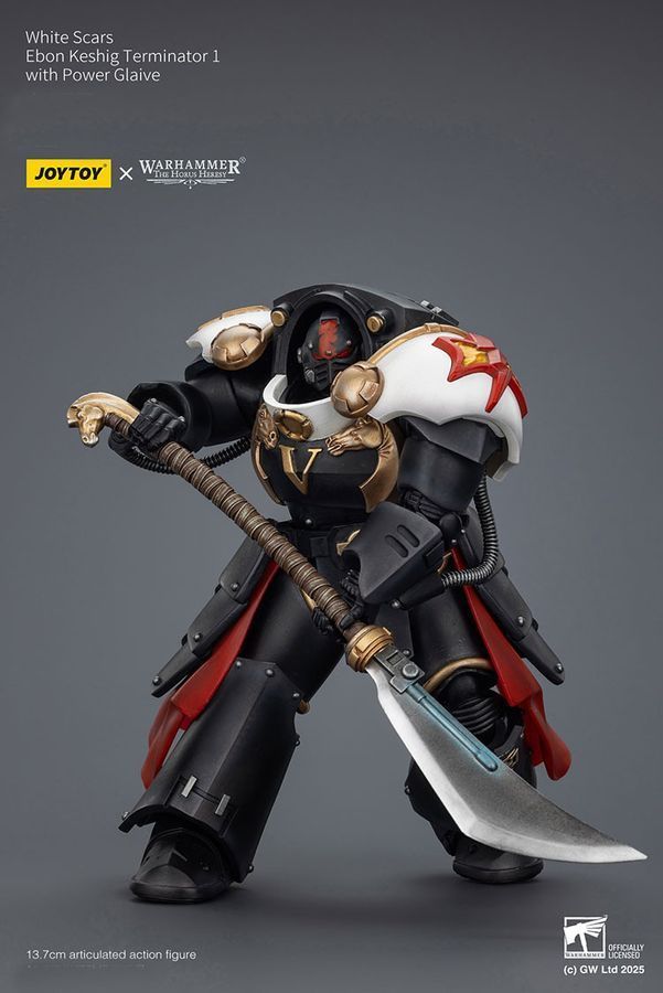 Фігурка з гри Warhammer 40k, Загін термінаторів Білих Шрамів Ебон Кешіг 1 з силовою глефою, JOYTOY, рухома, 13,7 см (WHR 0182)