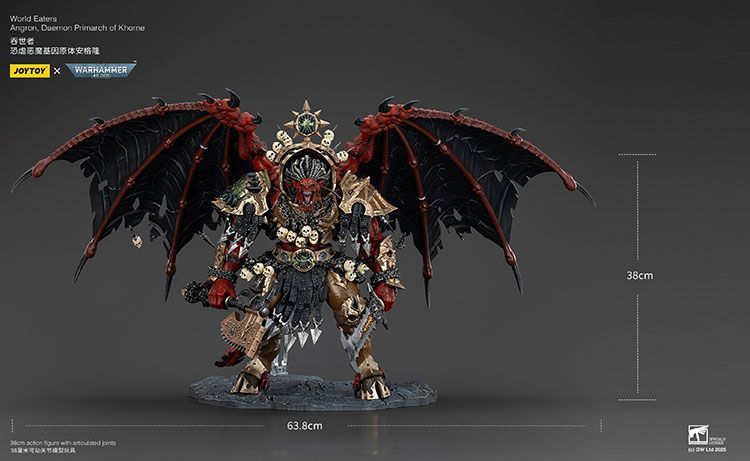 Фігурка з гри Warhammer 40k, Пожирачі Світів Ангрон Демон Прімарх Кхорна, JOYTOY, рухома, 38 см (WHR 0135)
