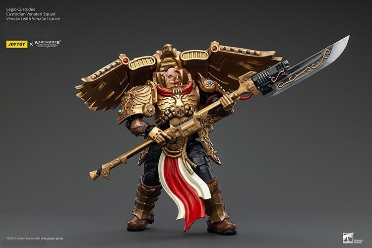 Фігурка з гри Warhammer 40k, Легіон Адептус Кустодес Загін Венатарі з списом Венатарі, JOYTOY, рухома, 12,6 см (WHR 0201)