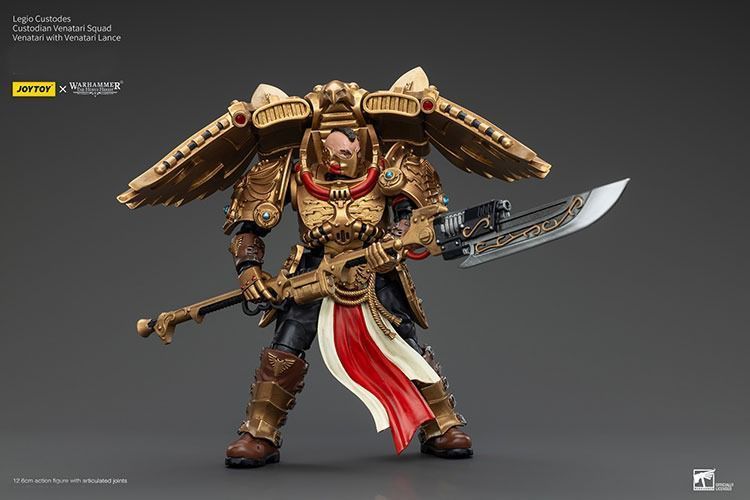 Фігурка з гри Warhammer 40k, Легіон Адептус Кустодес Загін Венатарі з списом Венатарі, JOYTOY, рухома, 12,6 см (WHR 0201)