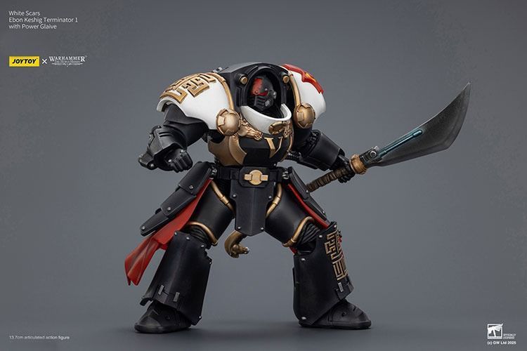 Фігурка з гри Warhammer 40k, Загін термінаторів Білих Шрамів Ебон Кешіг 1 з силовою глефою, JOYTOY, рухома, 13,7 см (WHR 0182)