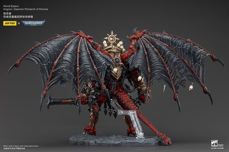 Фігурка з гри Warhammer 40k, Пожирачі Світів Ангрон Демон Прімарх Кхорна, JOYTOY, рухома, 38 см (WHR 0135)
