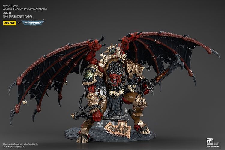 Фігурка з гри Warhammer 40k, Пожирачі Світів Ангрон Демон Прімарх Кхорна, JOYTOY, рухома, 38 см (WHR 0135)