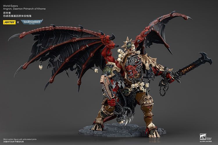 Фігурка з гри Warhammer 40k, Пожирачі Світів Ангрон Демон Прімарх Кхорна, JOYTOY, рухома, 38 см (WHR 0135)