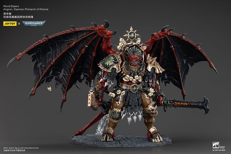 Фігурка з гри Warhammer 40k, Пожирачі Світів Ангрон Демон Прімарх Кхорна, JOYTOY, рухома, 38 см (WHR 0135)