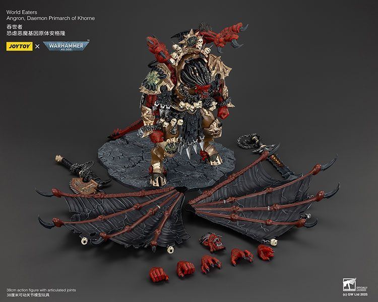 Фігурка з гри Warhammer 40k, Пожирачі Світів Ангрон Демон Прімарх Кхорна, JOYTOY, рухома, 38 см (WHR 0135)