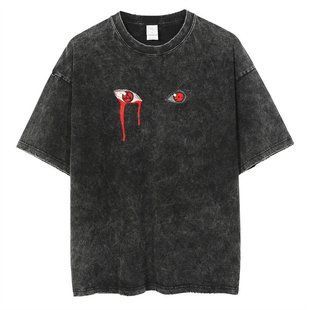 Футболка оверсайз с принтом из аниме Наруто, универсальная, хлопок Washed Cotton, размер XXXL (FNAR 0090G-XXXL)