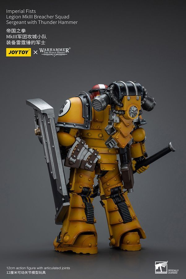Фигурка из игры Warhammer 40k, Имперские Кулаки, Сержант с громовым молотом, JOYTOY, подвижная, 12,5 см (WHR 0009)