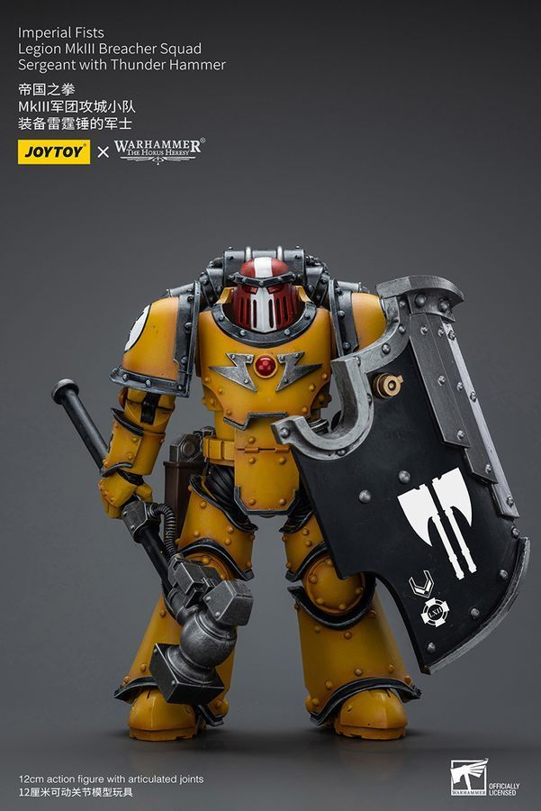 Фигурка из игры Warhammer 40k, Имперские Кулаки, Сержант с громовым молотом, JOYTOY, подвижная, 12,5 см (WHR 0009)