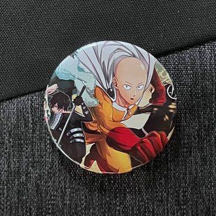 Значок аниме ВанПанчМен - One Punch Man, диаметр 58 мм (ZNOPM 0001)