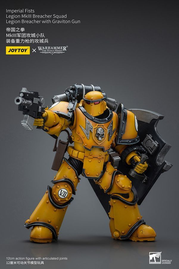 Фігурка з гри Warhammer 40k, Імперські Кулаки, Руйнівник Легіону з гравітонною гарматою, JOYTOY, рухома, 12,5 см (WHR 0010)
