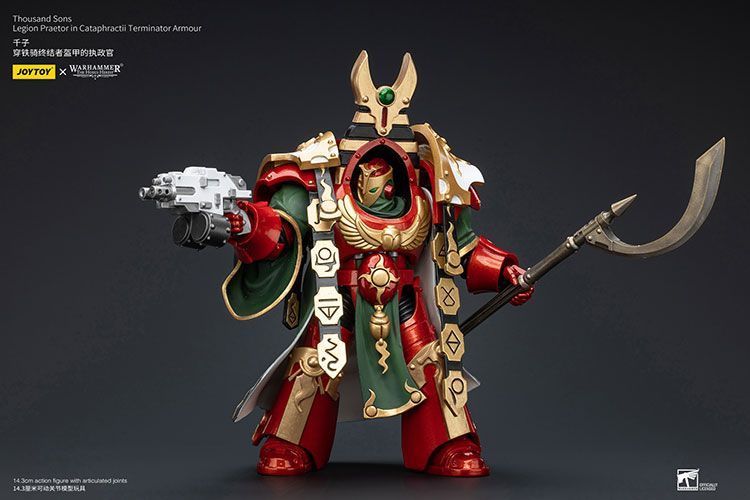 Фигурка из игры Warhammer 40k, Легион Тысяча сыновей Пратотор в Терминаторских доспехах Катафрактии, JOYTOY, подвижная, 14,3 см (WHR 0099)
