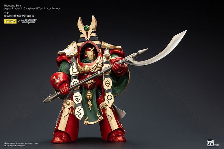Фигурка из игры Warhammer 40k, Легион Тысяча сыновей Пратотор в Терминаторских доспехах Катафрактии, JOYTOY, подвижная, 14,3 см (WHR 0099)