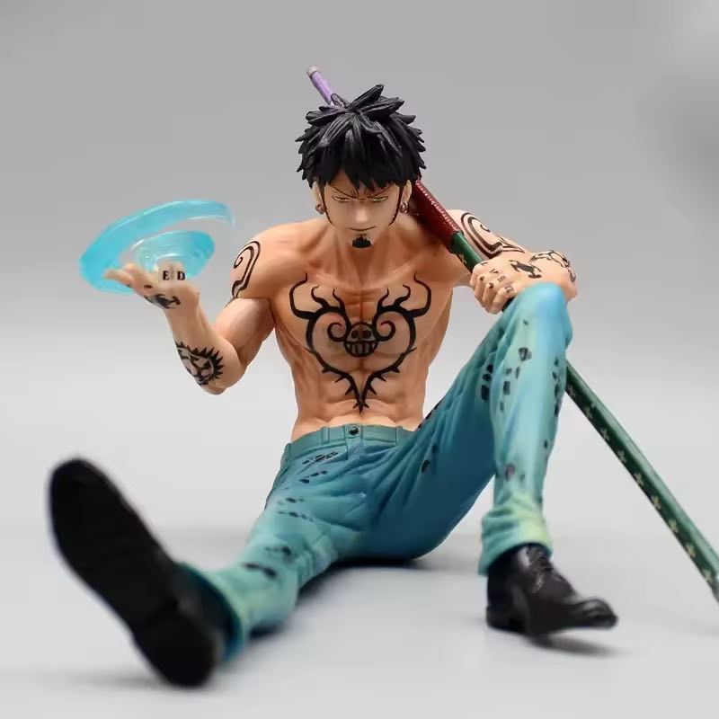 Аніме фігурка One Piece Ван пис Trafalgar Law, Трафальгар Ло і сніговий барс, з підсвічуванням, 18 см (OP 0168)