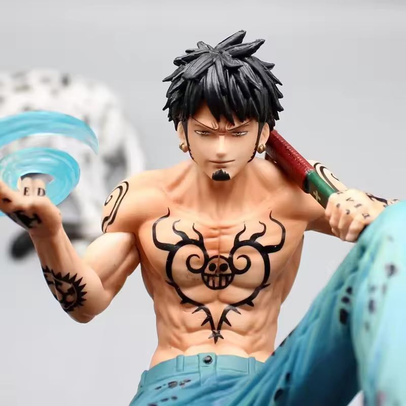Аніме фігурка One Piece Ван пис Trafalgar Law, Трафальгар Ло і сніговий барс, з підсвічуванням, 18 см (OP 0168)