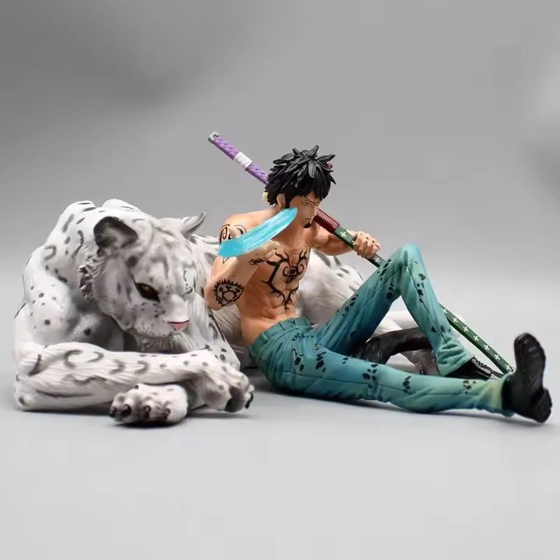 Аніме фігурка One Piece Ван пис Trafalgar Law, Трафальгар Ло і сніговий барс, з підсвічуванням, 18 см (OP 0168)