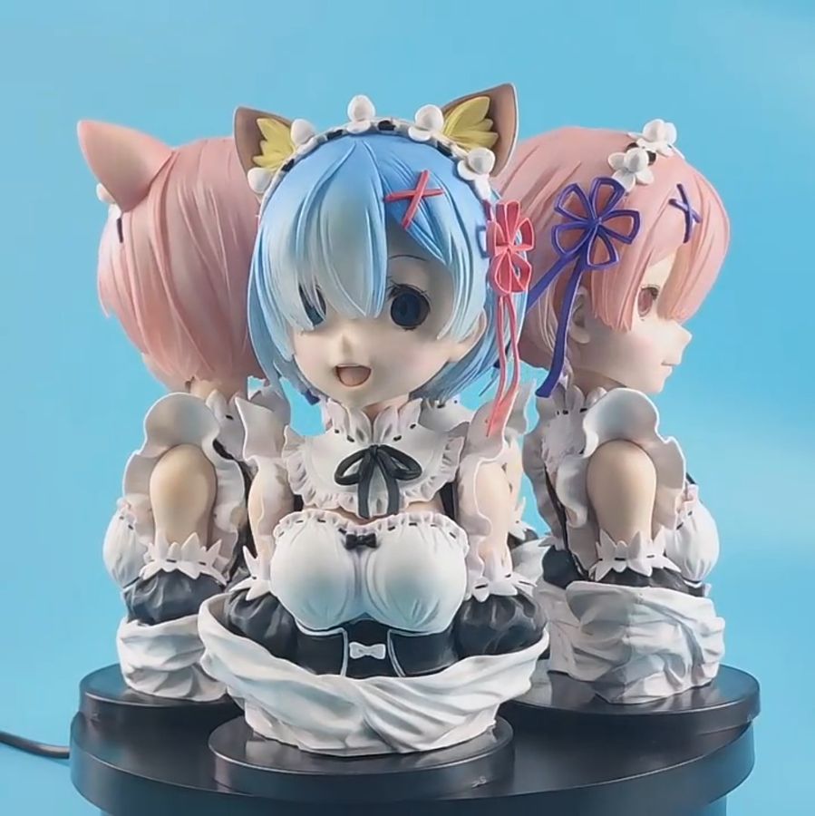 Аниме фигурка бюст Re Zero Жизнь с нуля Rem Рэм, с эффектом "следящих глаз", 23 см (RZR 0021)
