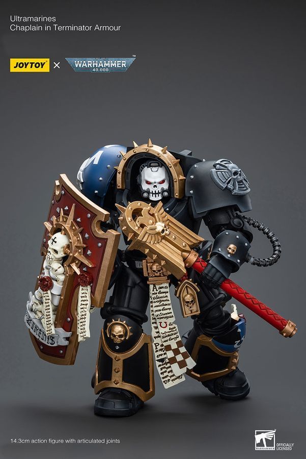 Фігурка з гри Warhammer 40k, Капелан Ультрамаринів у термінаторській броні, JOYTOY, рухома, 14,3 см (WHR 0157)
