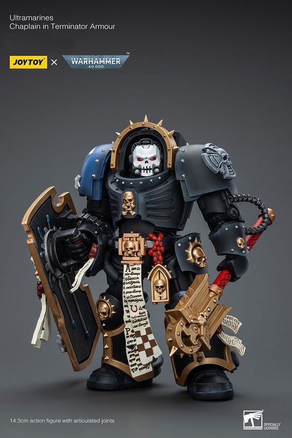 Фігурка з гри Warhammer 40k, Капелан Ультрамаринів у термінаторській броні, JOYTOY, рухома, 14,3 см (WHR 0157)