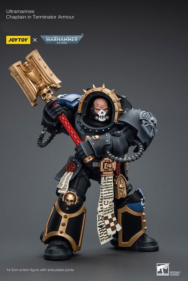 Фігурка з гри Warhammer 40k, Капелан Ультрамаринів у термінаторській броні, JOYTOY, рухома, 14,3 см (WHR 0157)