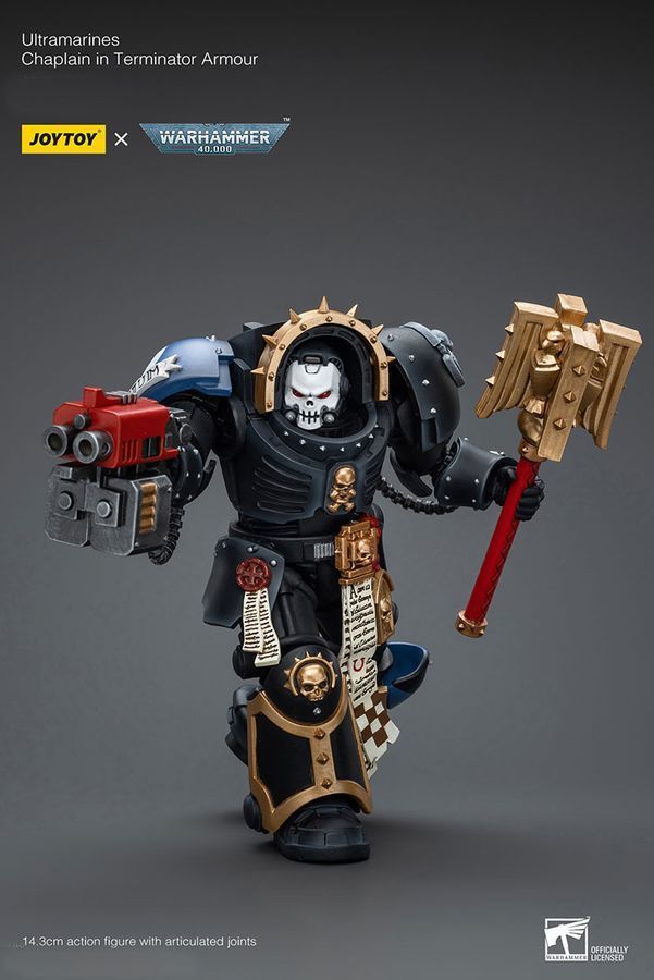 Фігурка з гри Warhammer 40k, Капелан Ультрамаринів у термінаторській броні, JOYTOY, рухома, 14,3 см (WHR 0157)