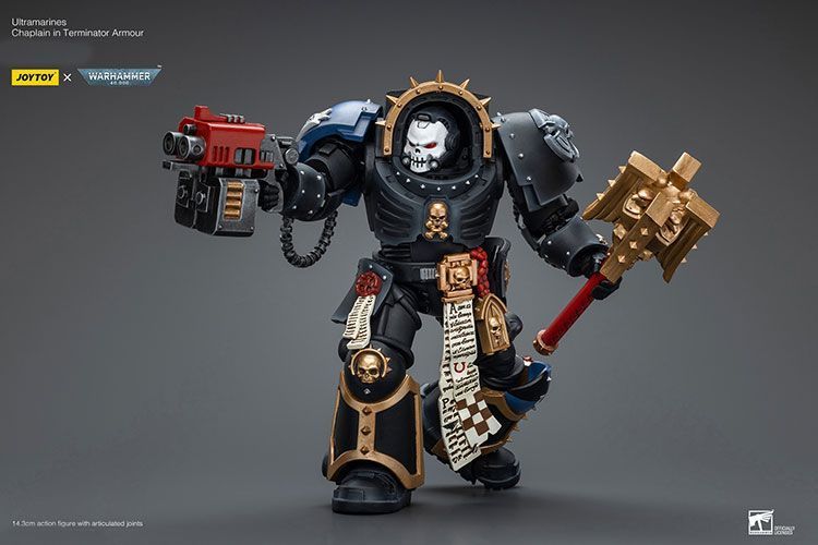 Фігурка з гри Warhammer 40k, Капелан Ультрамаринів у термінаторській броні, JOYTOY, рухома, 14,3 см (WHR 0157)