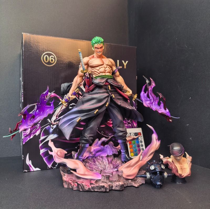 Аниме фигурка Ван Пис, One Piece, Roronoa Zoro, Ророноа Зоро, не подвижная с подсветкой, 28 см (OP 0176)