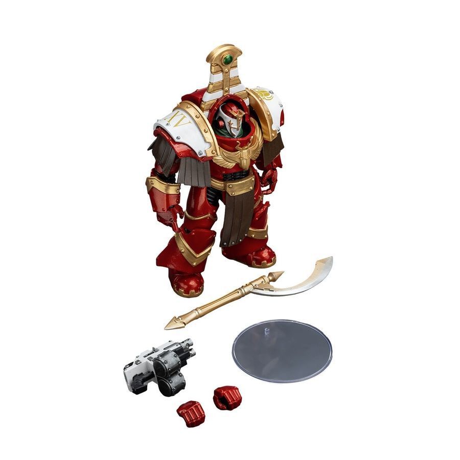 Фигурка из игры Warhammer 40k, Терминаторская клика Тысячи Сынов Сехмет с комби-болтером и силовым оружием Ачеи, JOYTOY, подвижная, 13,6 см (WHR 0100)