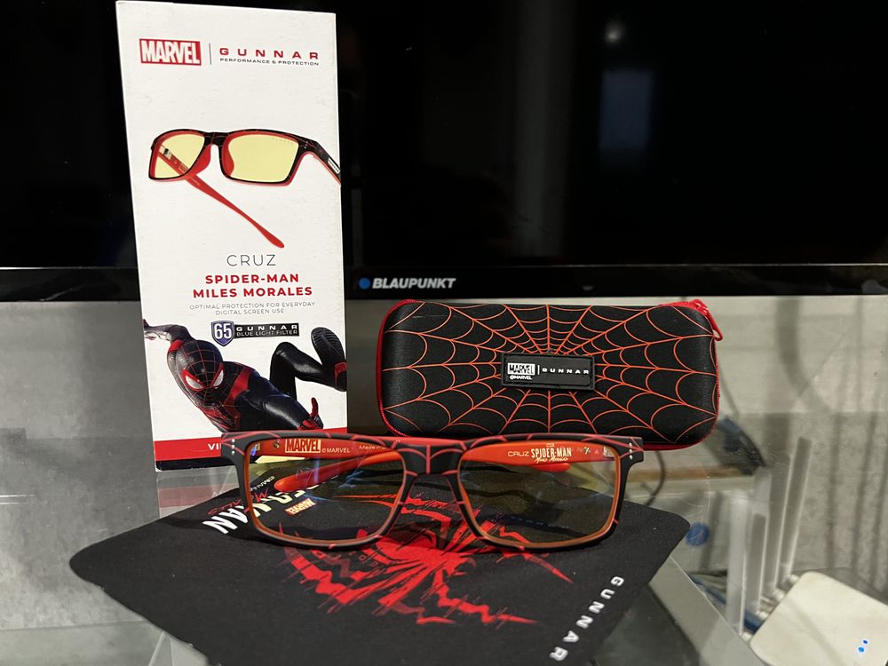 Подростковые очки для компьютера Gunnar, Marvel 12+, Spider-Man Miles Morales, Amber Plano, White (CRU-11913)