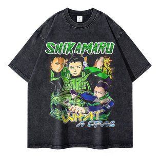 Футболка оверсайз с принтом из аниме Наруто, универсальная, хлопок Washed Cotton, размер XXXL (FNAR 0083G-XXXL)