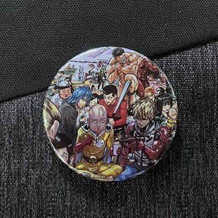 Значок аниме ВанПанчМен - One Punch Man, диаметр 58 мм (ZNOPM 0008)