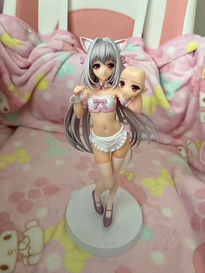 Аниме фигурка с кошачьими ушками Луна Сакуракодзи в розовом, 26 см (NEKO 0030)