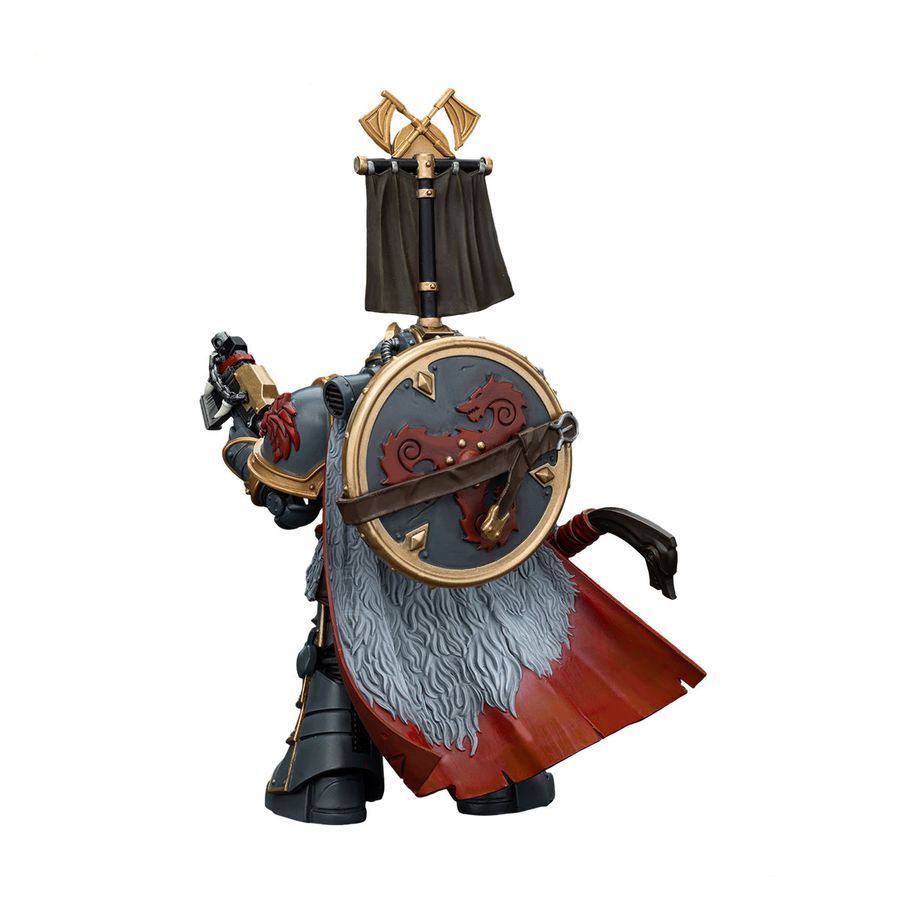 Фигурка из игры Warhammer 40k, Претор Легиона Космических Волков с силовым топором и боевым щитом, JOYTOY, подвижная, 12,4 см (WHR 0161)