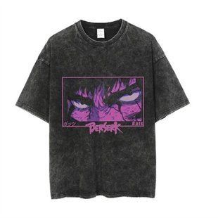 Футболка оверсайз з принтом з аніме Берсерк, універсальна, бавовна Washed Cotton, розмір S (FBRK 0013G-S)