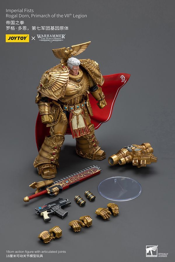 Фигурка из игры Warhammer 40k, Имперские Кулаки Рогал Дорн, примарх Vll-го легиона, JOYTOY, подвижная, 18 см (WHR 0060)