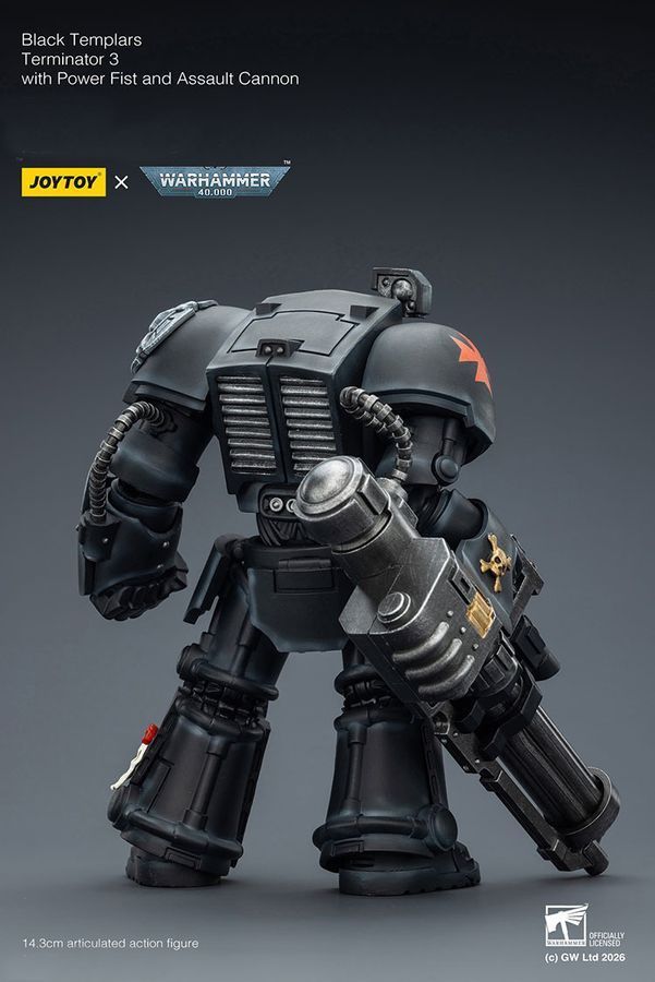 Фігурка з гри Warhammer 40k, Загін термінаторів Чорних Храмівників з мульті-мельтою, JOYTOY, рухома, 14,3 см (WHR 0187)