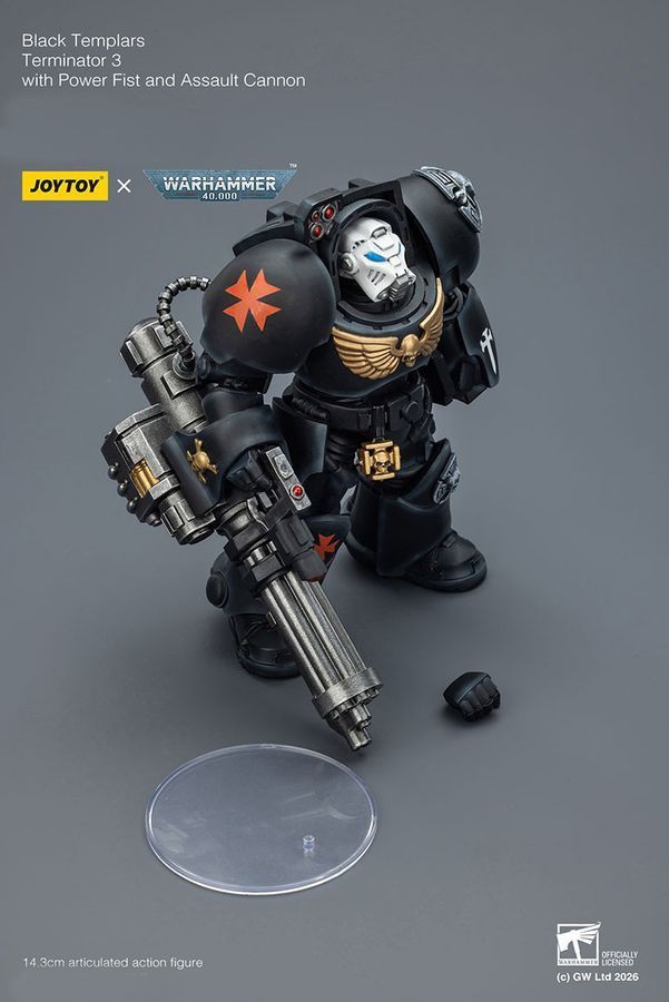 Фігурка з гри Warhammer 40k, Загін термінаторів Чорних Храмівників з мульті-мельтою, JOYTOY, рухома, 14,3 см (WHR 0187)