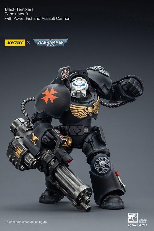 Фігурка з гри Warhammer 40k, Загін термінаторів Чорних Храмівників з мульті-мельтою, JOYTOY, рухома, 14,3 см (WHR 0187)