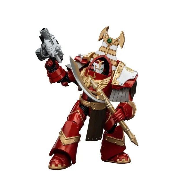 Фигурка из игры Warhammer 40k, Терминаторская клика Тысячи Сынов Сехмет с комби-болтером и силовым оружием Ачеи, JOYTOY, подвижная, 13,6 см (WHR 0101)