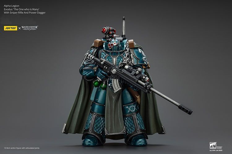 Фігурка з гри Warhammer 40k, Альфа-Легіон Ексодус зі снайперською гвинтівкою та силовим кинджалом, JOYTOY, рухома, 12,8 см (WHR 0158)