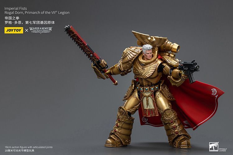 Фигурка из игры Warhammer 40k, Имперские Кулаки Рогал Дорн, примарх Vll-го легиона, JOYTOY, подвижная, 18 см (WHR 0060)