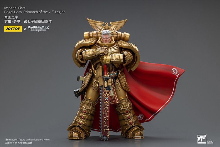 Фигурка из игры Warhammer 40k, Имперские Кулаки Рогал Дорн, примарх Vll-го легиона, JOYTOY, подвижная, 18 см (WHR 0060)