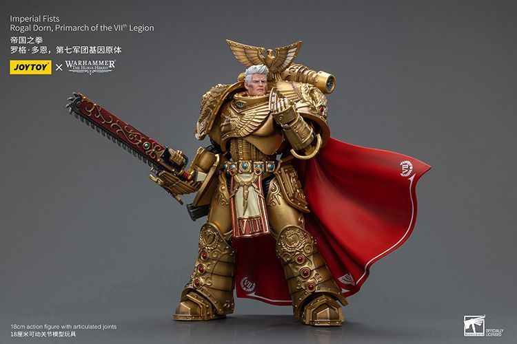 Фигурка из игры Warhammer 40k, Имперские Кулаки Рогал Дорн, примарх Vll-го легиона, JOYTOY, подвижная, 18 см (WHR 0060)