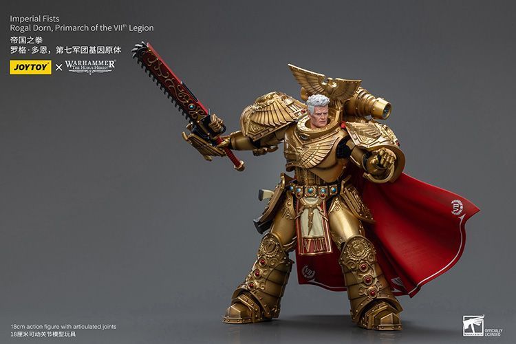Фигурка из игры Warhammer 40k, Имперские Кулаки Рогал Дорн, примарх Vll-го легиона, JOYTOY, подвижная, 18 см (WHR 0060)