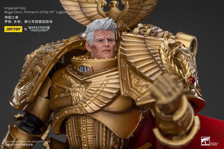 Фигурка из игры Warhammer 40k, Имперские Кулаки Рогал Дорн, примарх Vll-го легиона, JOYTOY, подвижная, 18 см (WHR 0060)